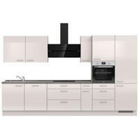 KÜCHENLEERBLOCK 360 cm   in Schieferfarben, Hellgrau  - Schieferfarben/Edelstahlfarben, MODERN, Holzwerkstoff/Metall (360cm) - Nobilia