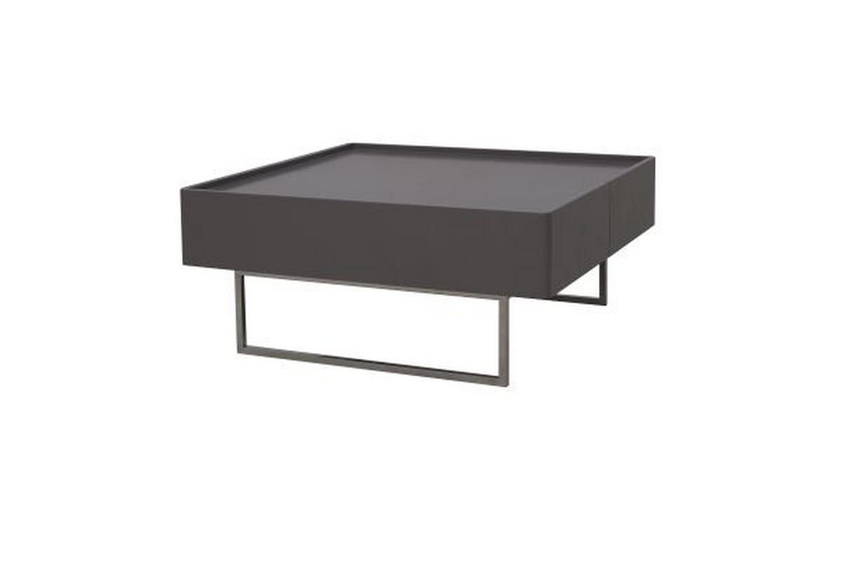 SOFFBORD i trämaterial 80/80/34,50 cm  - stålfärgad/grå, Design, metall/trämaterial (80/80/34,50cm) - Novel