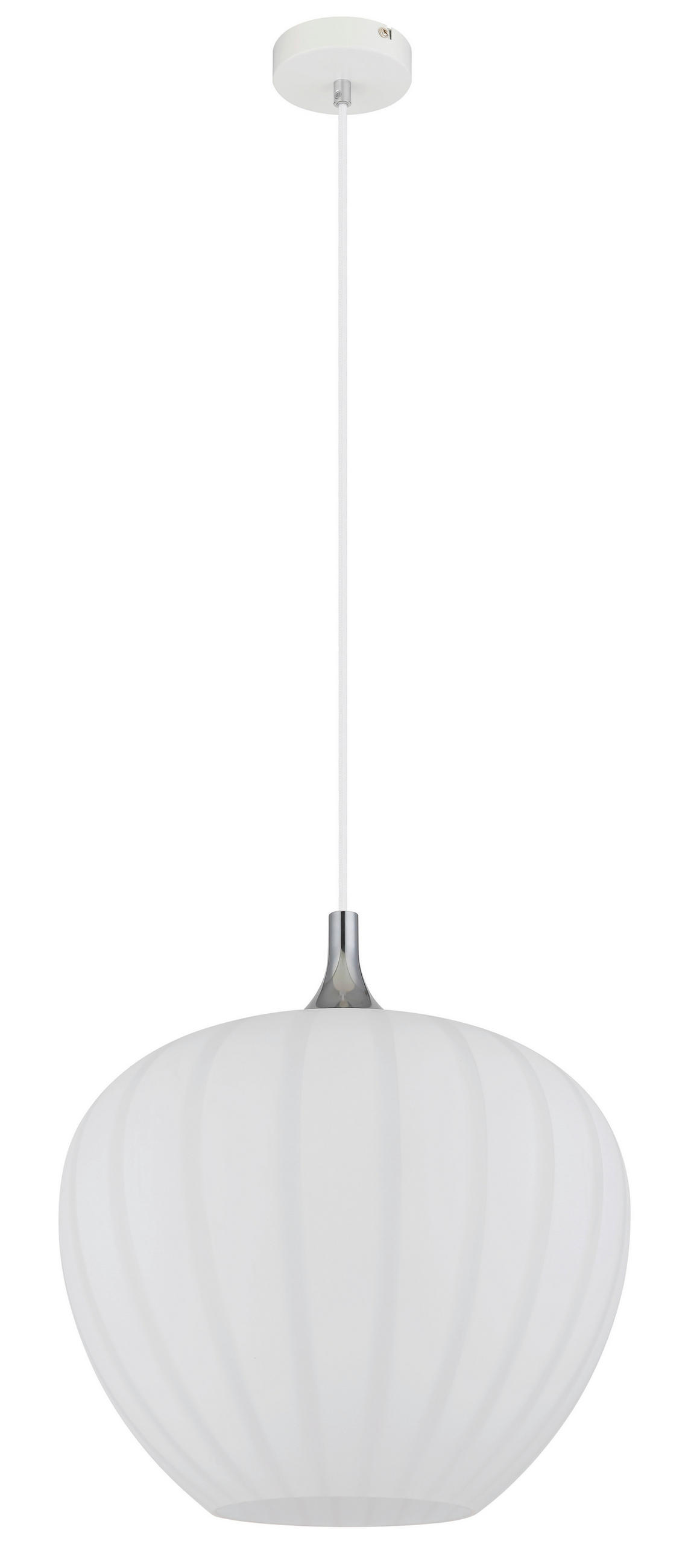 HÄNGELEUCHTE 40/120 cm    - Chromfarben/Weiss, Konventionell, Glas/Metall (40/120cm) - Globo