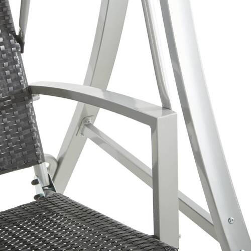 HOLLYWOODSCHAUKEL 180/166/120 cm  - Silberfarben/Schwarz, KONVENTIONELL, Kunststoff/Textil (180/166/120cm) - Xora