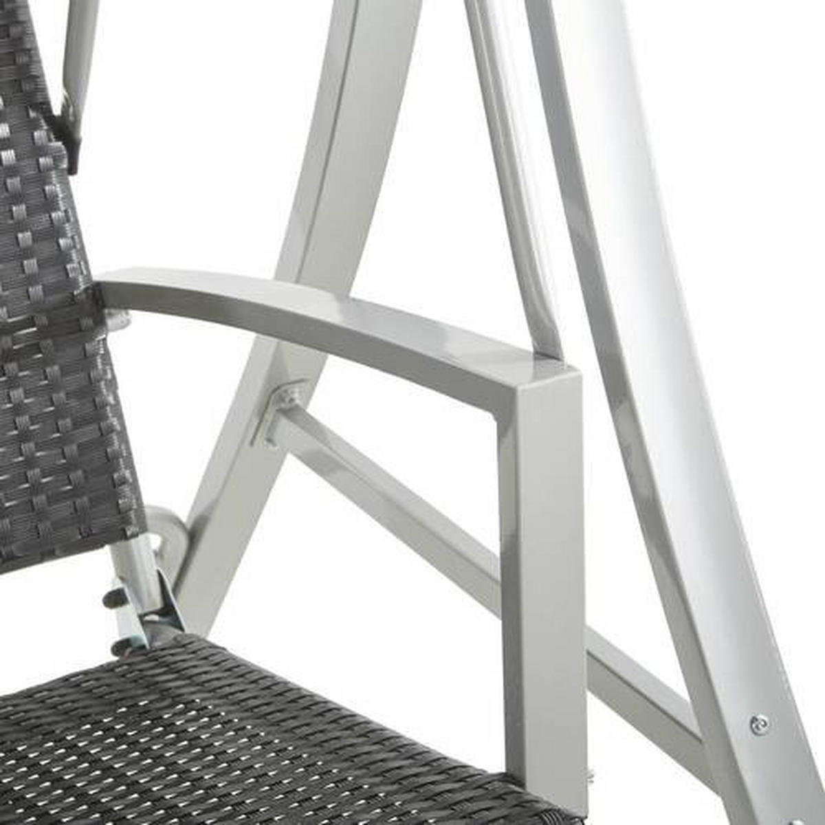 HOLLYWOODSCHAUKEL 180/166/120 cm  - Silberfarben/Schwarz, KONVENTIONELL, Kunststoff/Textil (180/166/120cm) - Xora