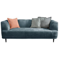3-SITZER-SOFA in Flachgewebe Blau  - Blau/Schwarz, Design, Textil/Metall (226/77/106cm) - MID.YOU