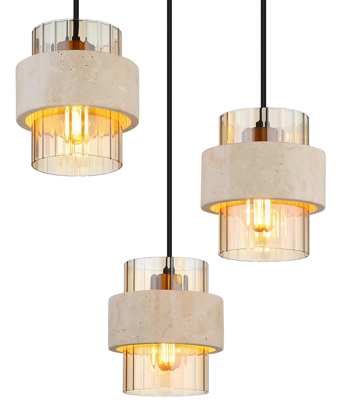 HÄNGLAMPA Daren 37,5/130 cm  - orange/beige, Basics, metall/glas (37,5/130cm)