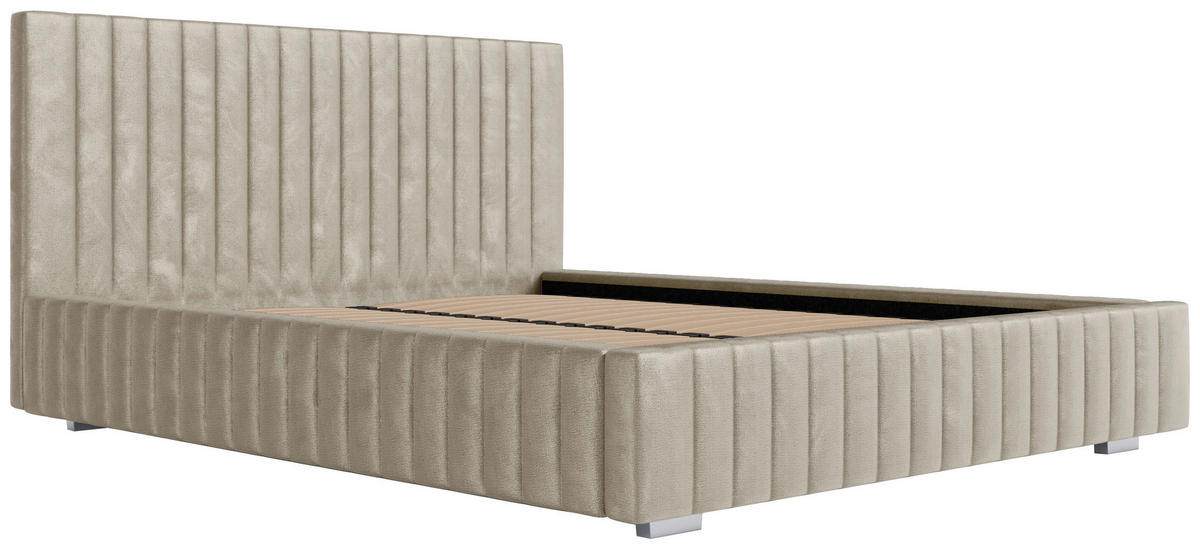 POLSTERBETT 180/200 cm,  in Beige, Lattenrost, Bettkasten,  - Beige/Schwarz, Design, Holz/Kunststoff (180/200cm) - Boxxx