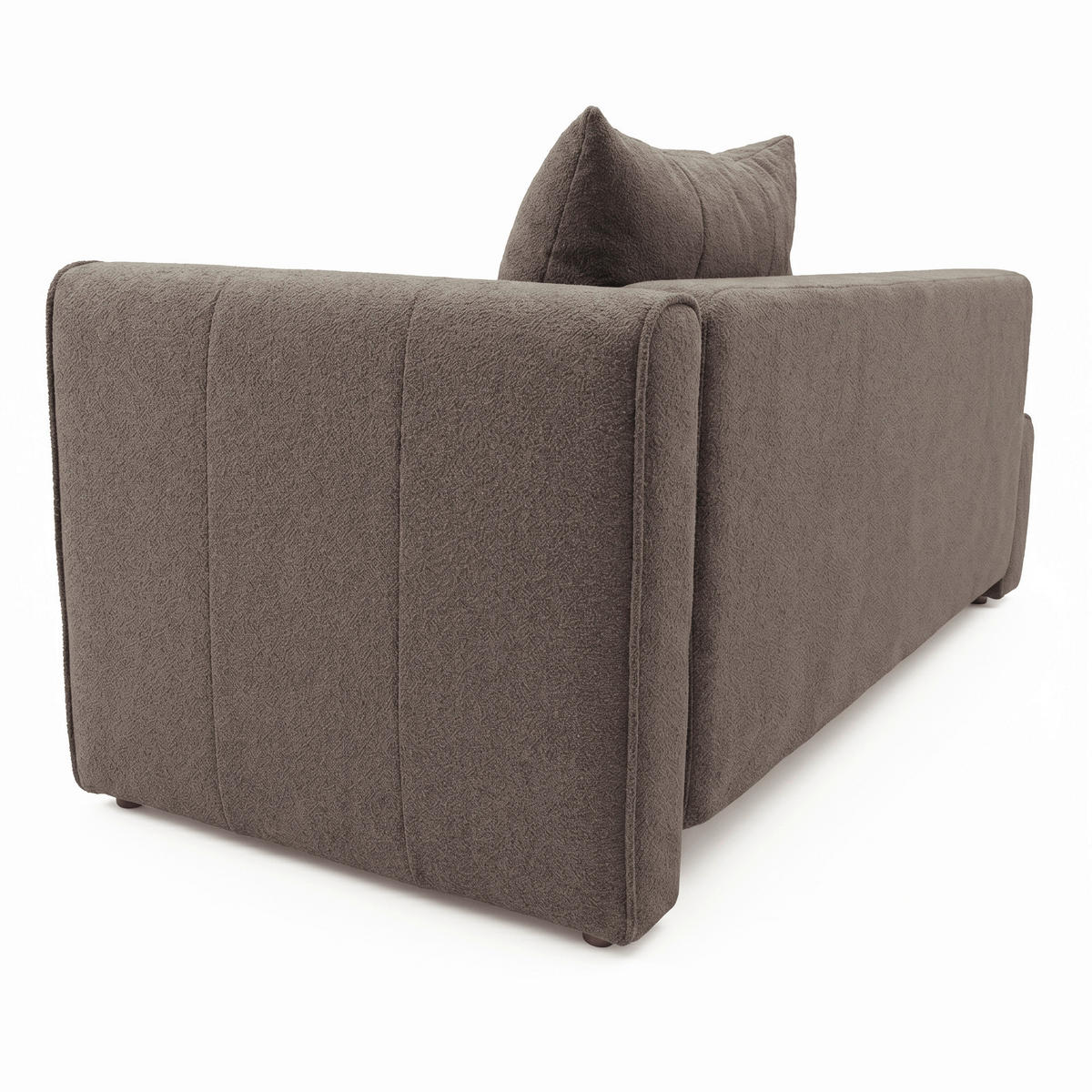 RÉCAMIERE HEVIA in Bouclé Braun  inkl.  - Schwarz/Braun, Design, Kunststoff/Textil (235/97/98cm) - MID.YOU