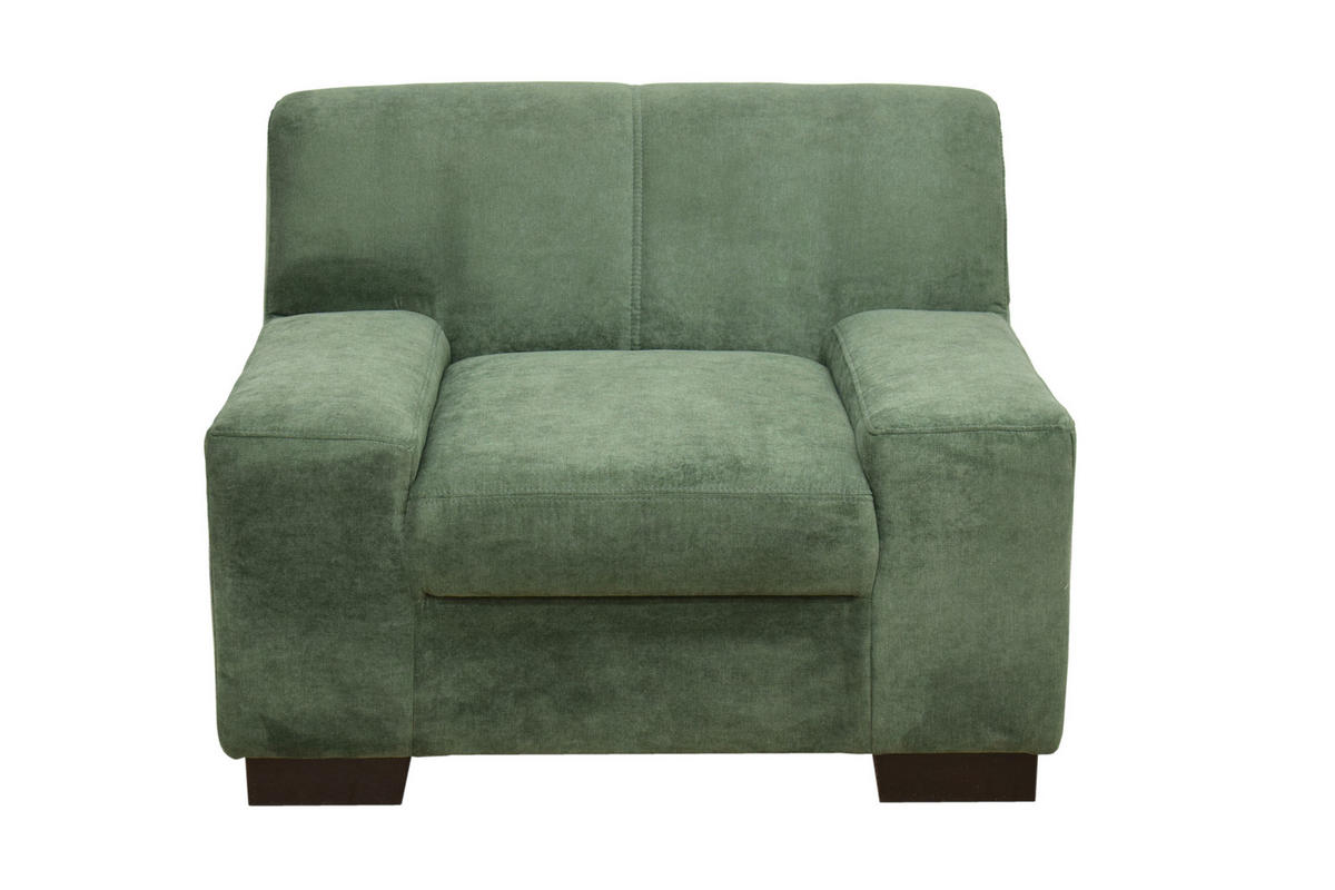 SESSEL Mikrofaser Grün    - Wengefarben/Grün, Design, Holz/Textil (101/74/85cm) - MID.YOU