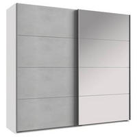 GARDEROB MED SKJUTDÖRRAR 225/210/65 cm 2-dörrar - vit/aluminiumfärg, Design, metall/trämaterial (225/210/65cm) - Carryhome
