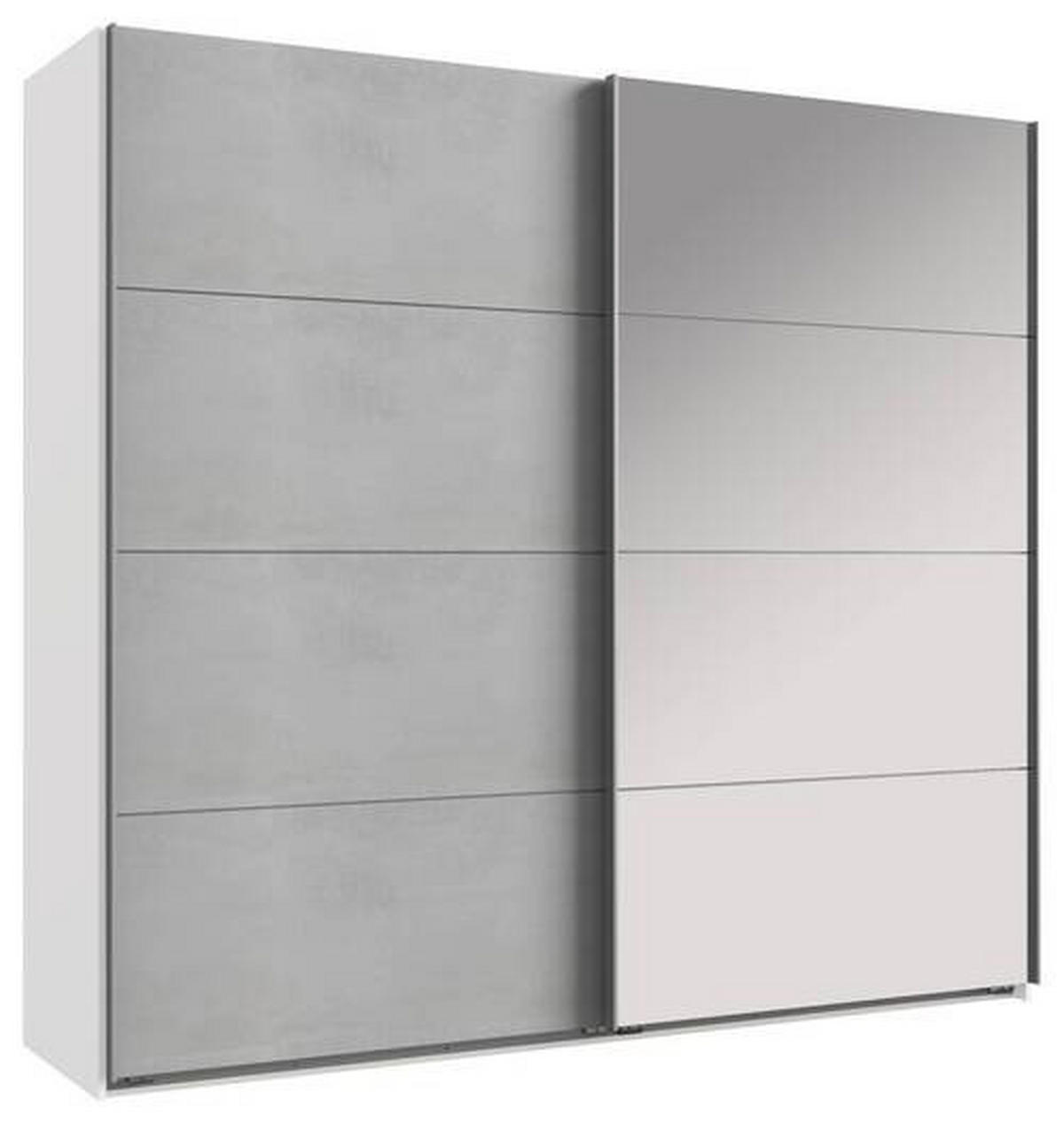 GARDEROB MED SKJUTDÖRRAR 225/210/65 cm 2-dörrar - vit/aluminiumfärg, Design, metall/trämaterial (225/210/65cm) - Carryhome