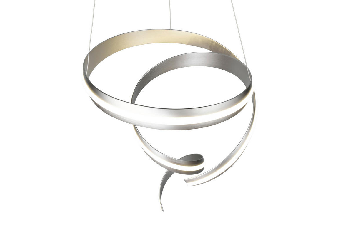 LED-HÄNGELEUCHTE Cisenna 75/300 cm   - Weiß/Nickelfarben, Design, Kunststoff/Metall (75/300cm) - Cinque