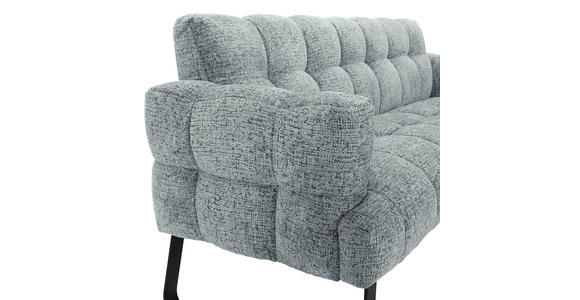 SITZBANK in Textil Mintgrün  - Schwarz/Mintgrün, Design, Textil/Metall (200/91/78cm) - Novel