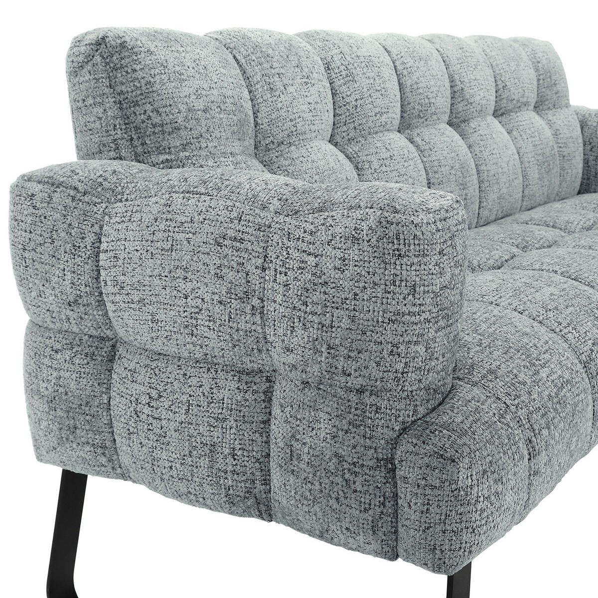 SITZBANK in Textil Mintgrün  - Schwarz/Mintgrün, Design, Textil/Metall (200/91/78cm) - Novel