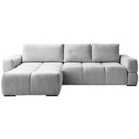 ECKSOFA in Chenille Silberfarben  - Silberfarben/Schwarz, Design, Textil/Metall (173/299cm) - Stylife