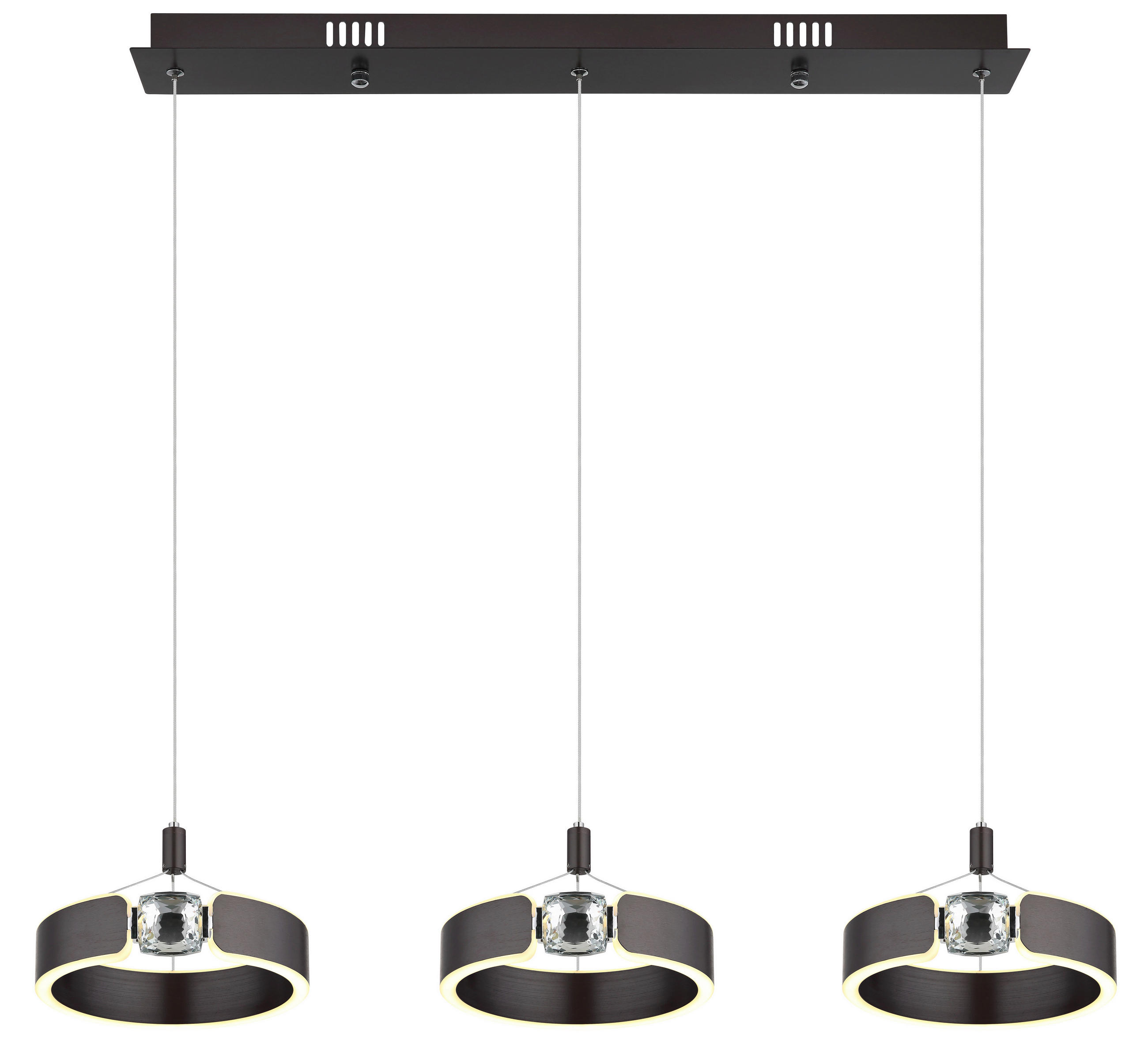 LED-HÄNGELEUCHTE HENDRICKS 86/22/125 cm   - Klar/Opal, Design, Glas/Kunststoff (86/22/125cm) - Globo