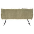 SITZBANK 180/93/67 cm Cord Olivgrün  - Schwarz/Olivgrün, Design, Textil/Metall (180/93/67cm) - Novel