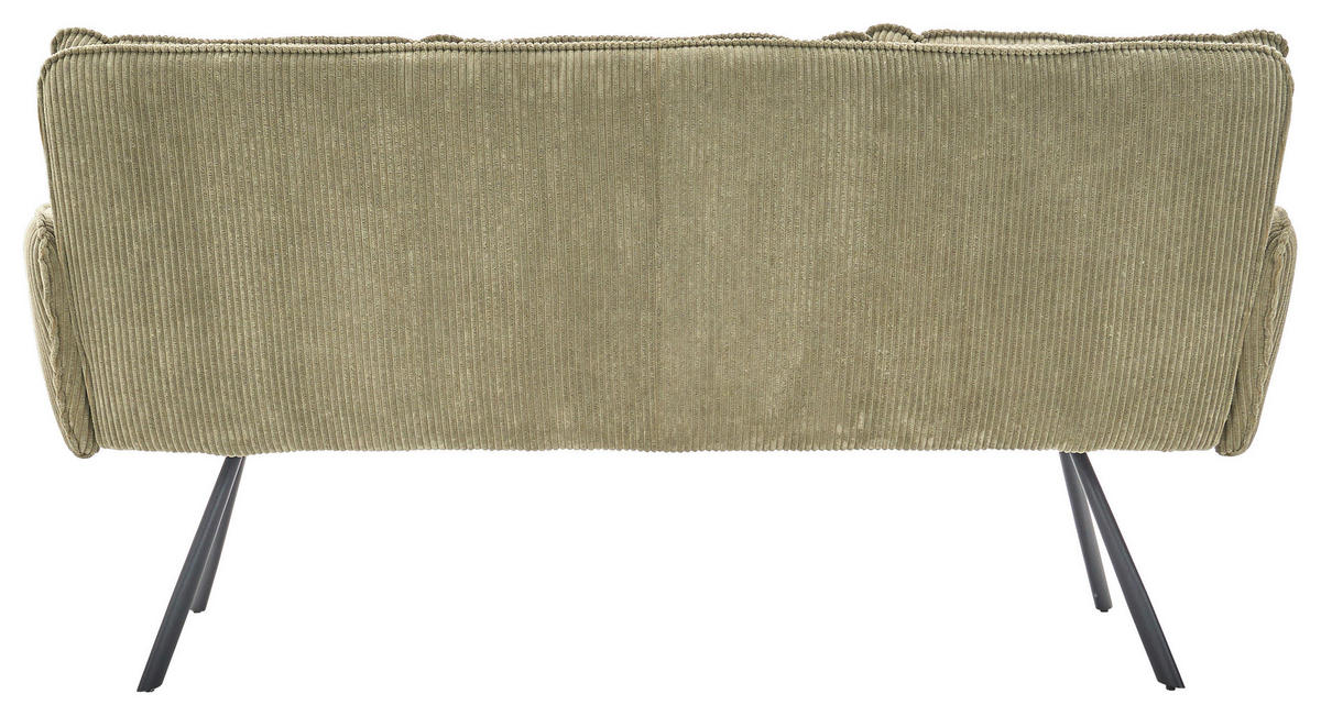 SITZBANK 180/93/67 cm Cord Olivgrün  - Schwarz/Olivgrün, Design, Textil/Metall (180/93/67cm) - Novel