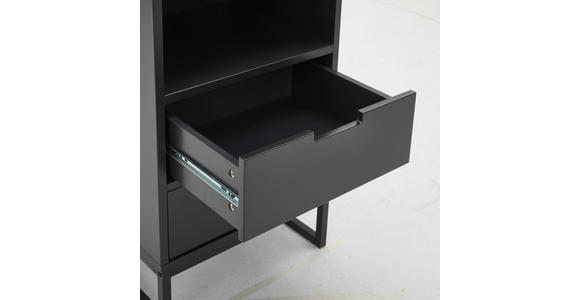 NACHTSCHRANK 47,6/74/40 cm - Anthrazit/Schwarz, Design, Holzwerkstoff/Metall (47,6/74/40cm) - Novel