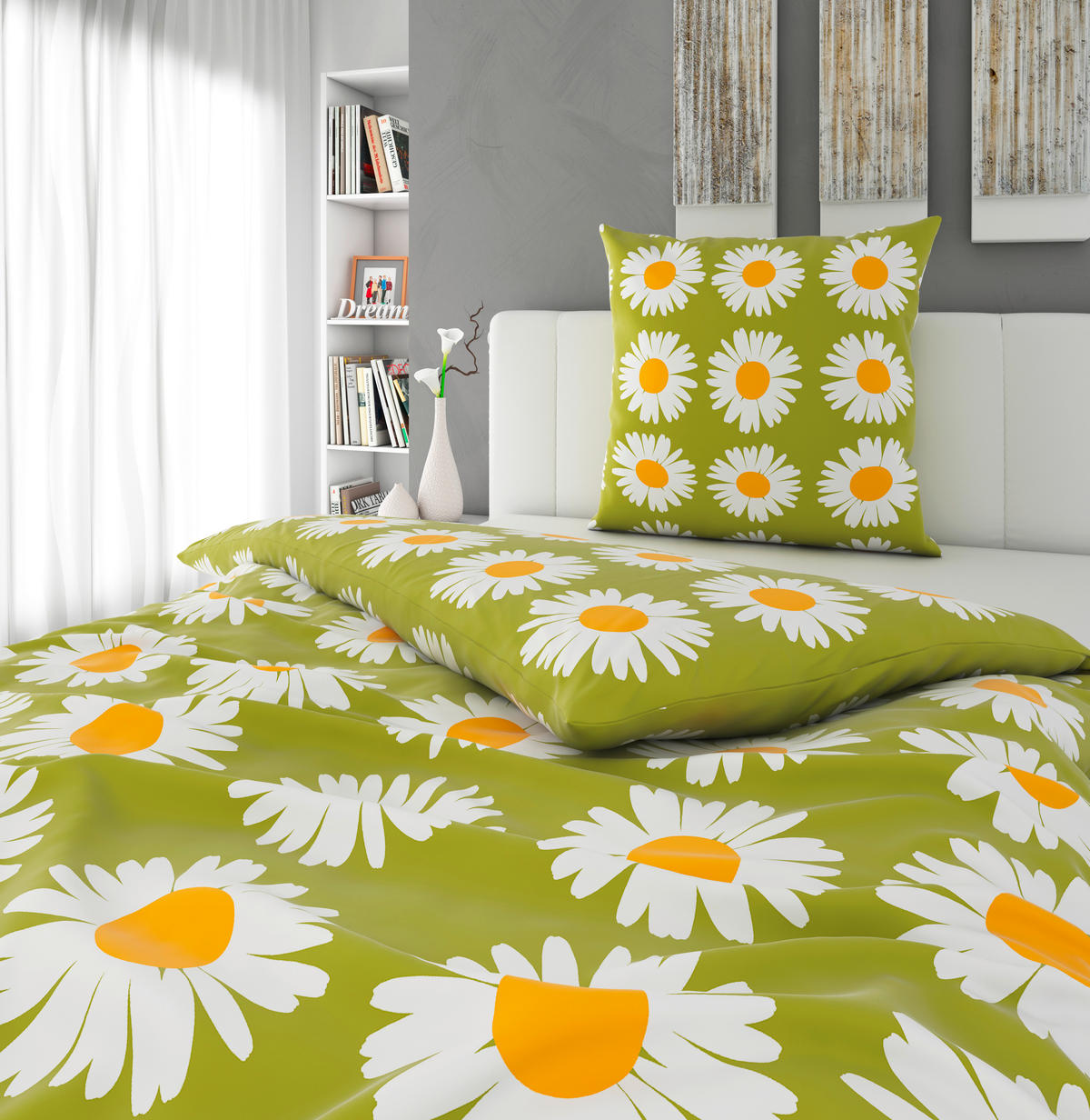 BETTWÄSCHE Satin 135/200 cm  - Grün, Textil (135/200cm) - Novel