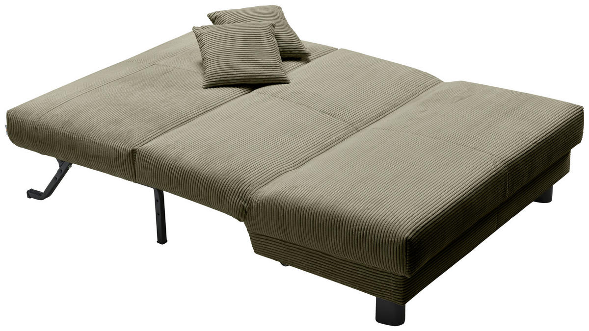 SCHLAFSOFA Cord Grün  - Schwarz/Grün, Design, Textil/Metall (145/85/100cm) - Carryhome
