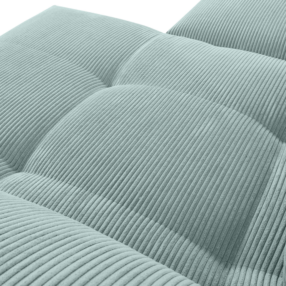 ECKSOFA in Cord Mintgrün  - Schwarz/Mintgrün, Konventionell, Textil/Metall (311/176cm) - Carryhome