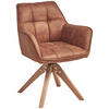 ARMLEHNSTUHL  Sitzfläche 360° drehbar, inklusive Armlehnen Webstoff  - Eichefarben/Orange, Basics, Holz/Textil (61/85/63cm) - MID.YOU