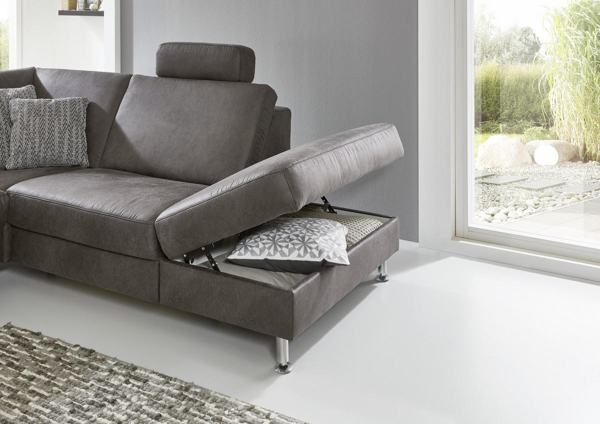 HÖRNSOFFA i flatväv blå  - aluminiumfärg/blå, Design, metall/textil (275/242cm) - Dieter Knoll