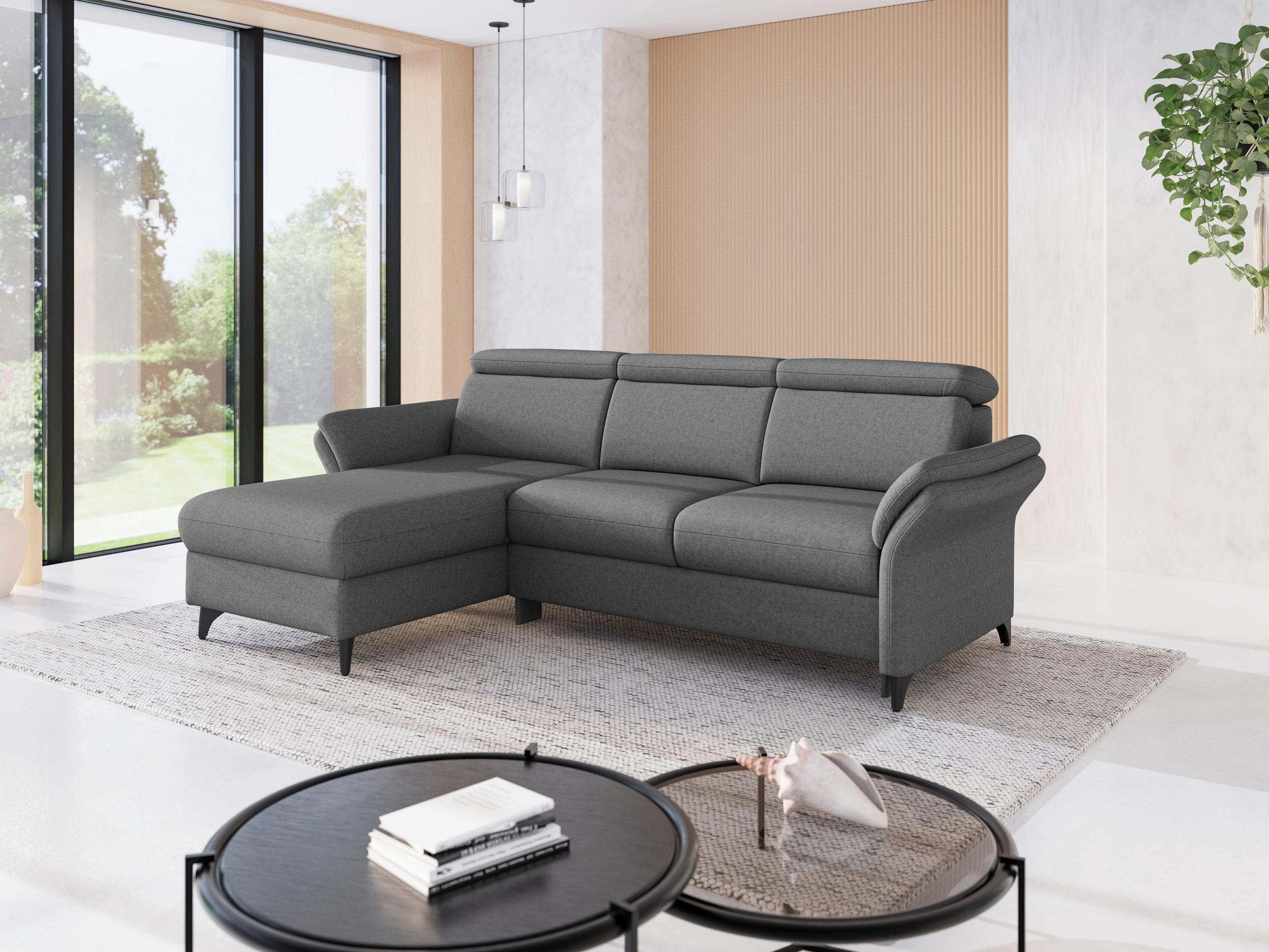 Sit & More ROHOVÁ SEDAČKA, textil, tmavě šedá