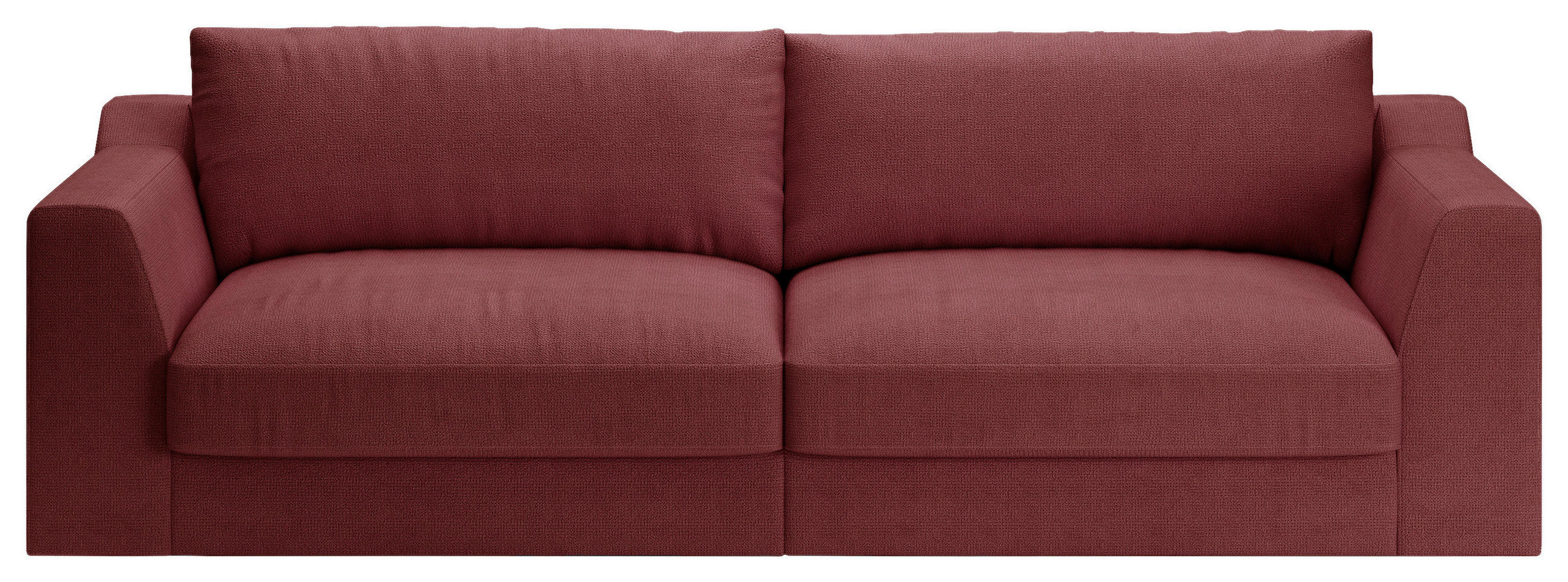 BIGSOFA Chenille, Flachgewebe Rot  - Rot/Schwarz, Design, Kunststoff/Textil (276/90/109cm) - home24