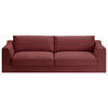 BIGSOFA Chenille, Flachgewebe Rot  - Rot/Schwarz, Design, Kunststoff/Textil (276/90/109cm) - home24