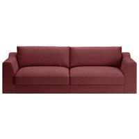 BIGSOFA Chenille, Flachgewebe Rot  - Rot/Schwarz, Design, Kunststoff/Textil (276/90/109cm) - home24