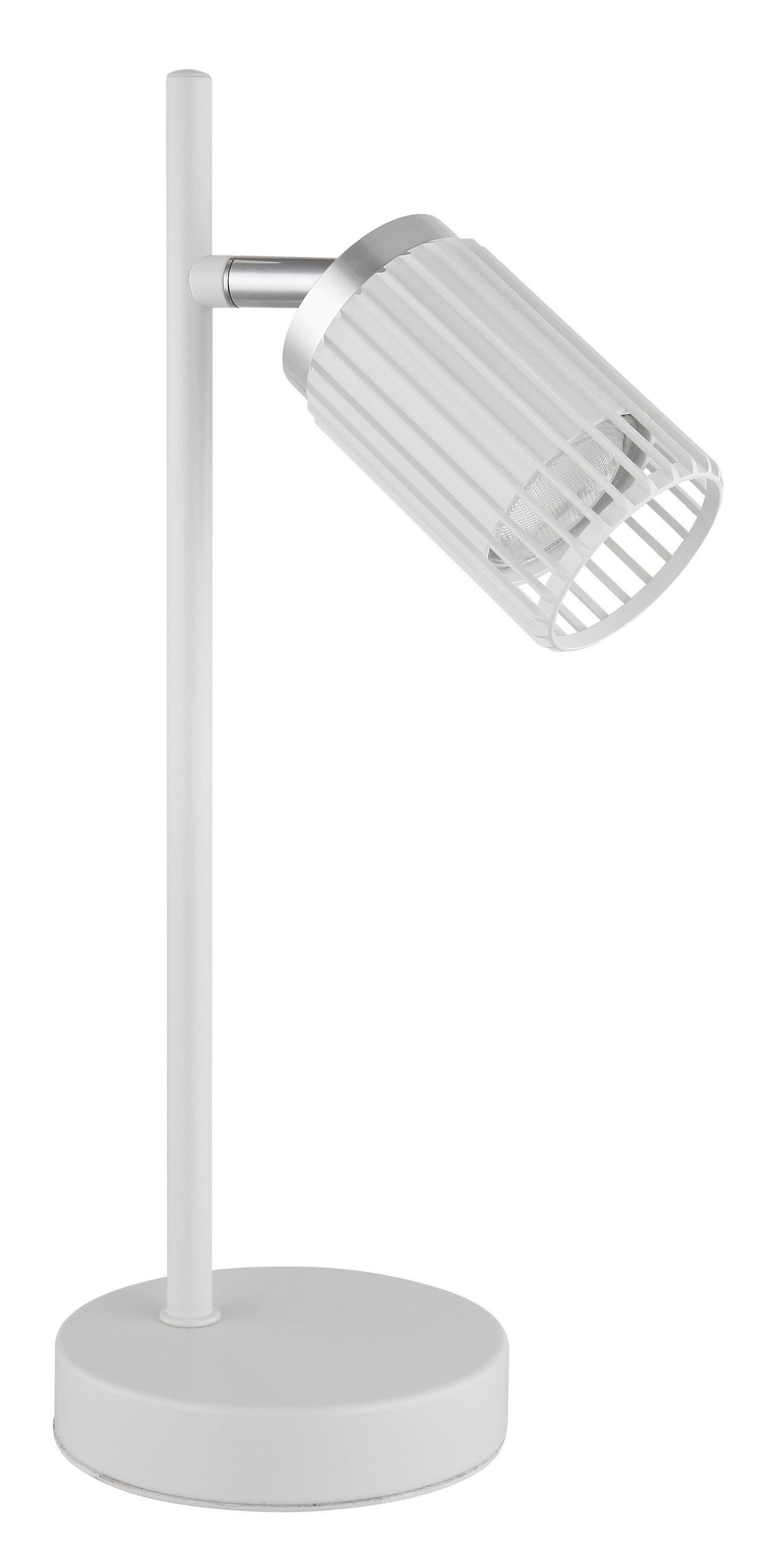 TISCHLEUCHTE KORBEN 16,5/12/35 cm   - Chromfarben/Weiß, Design, Kunststoff/Metall (16,5/12/35cm) - Globo
