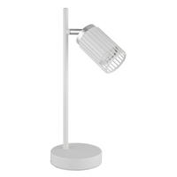 TISCHLEUCHTE KORBEN 16,5/12/35 cm   - Chromfarben/Weiß, Design, Kunststoff/Metall (16,5/12/35cm) - Globo