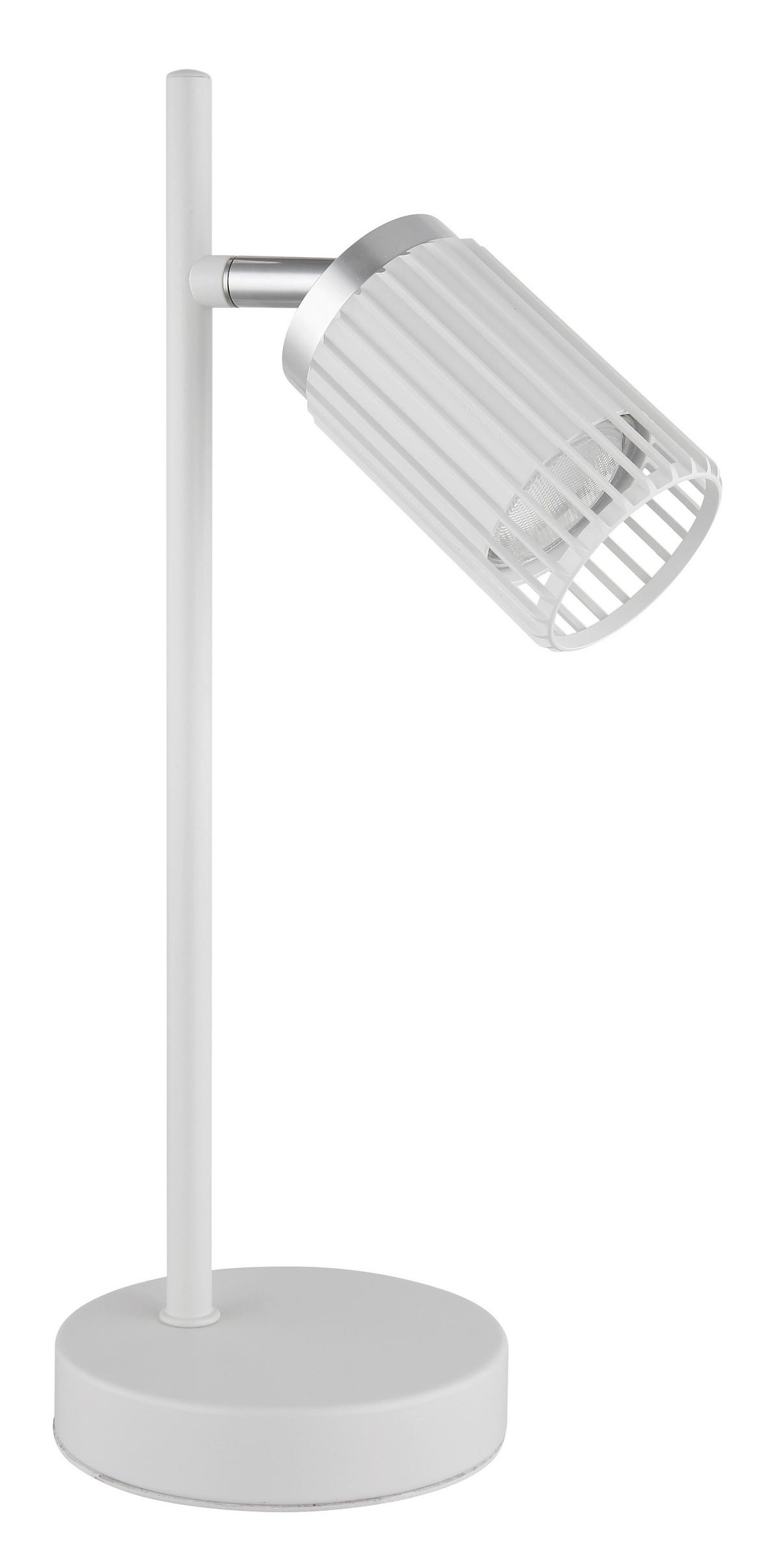 TISCHLEUCHTE KORBEN 16,5/12/35 cm   - Chromfarben/Weiß, Design, Kunststoff/Metall (16,5/12/35cm) - Globo
