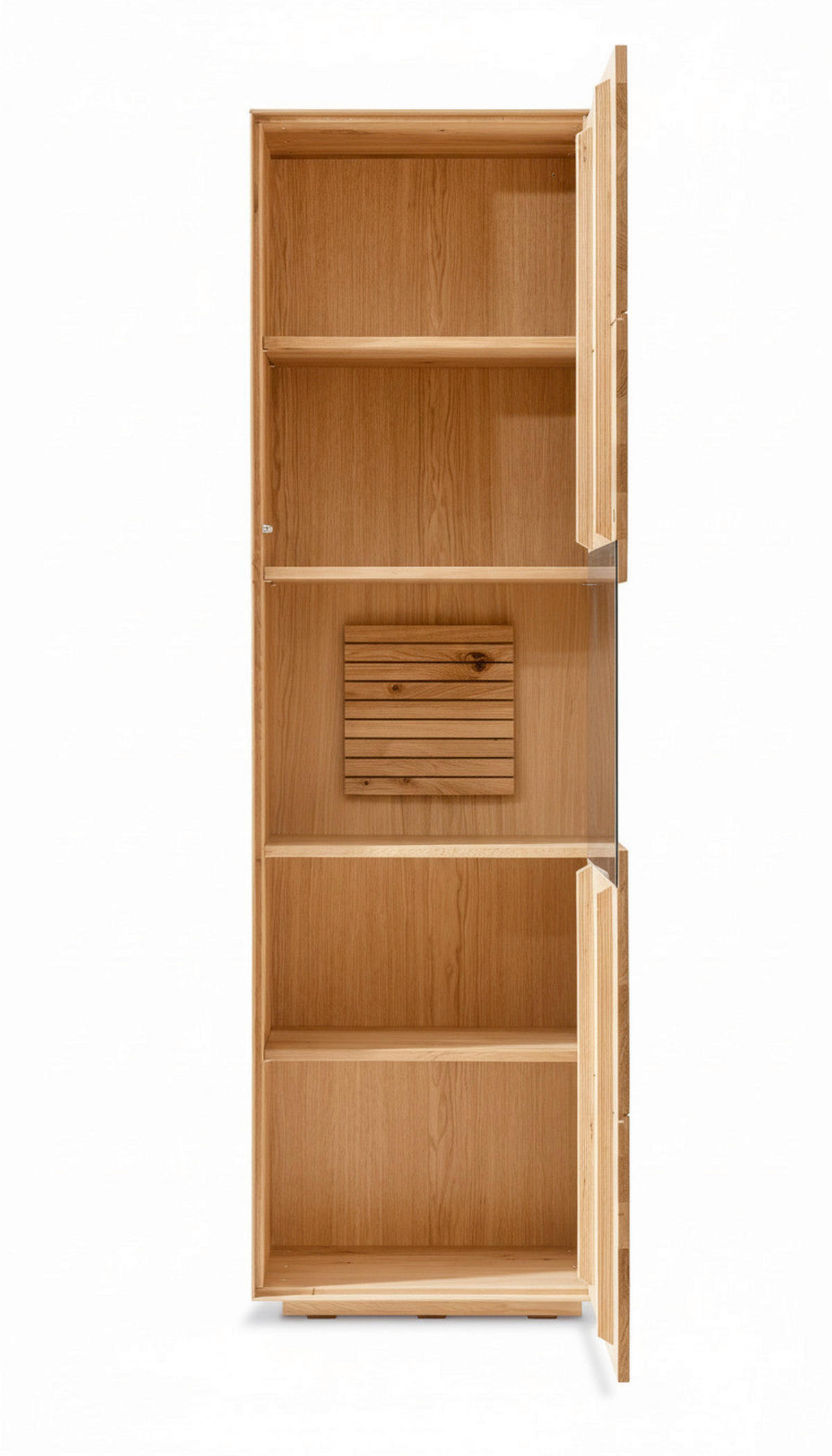 VITRINE  in massiv Asteiche Eichefarben  - Eichefarben, KONVENTIONELL, Glas/Holz (60/200/37cm) - Linea Natura