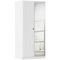 DREHTÜRENSCHRANK 91/197/54 cm,  in Weiß, 2-türig  - Schwarz/Weiß, KONVENTIONELL, Glas/Holzwerkstoff (91/197/54cm) - home24