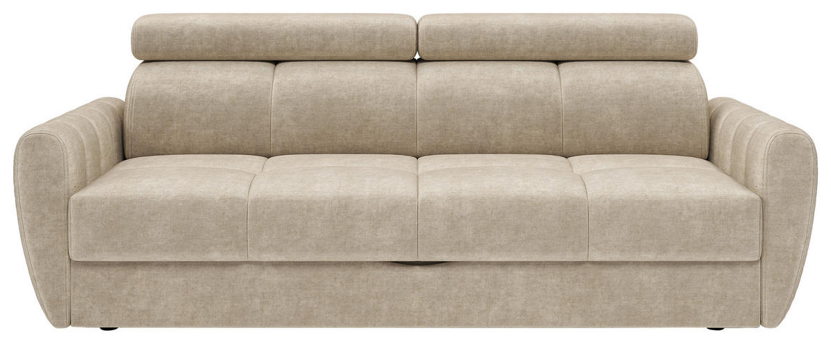 SCHLAFSOFA Flachgewebe Beige  - Beige/Schwarz, KONVENTIONELL, Textil/Metall (227/86-100/99cm) - Milino