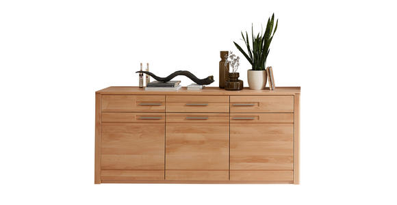 SIDEBOARD in 190/86/45 cm - Edelstahlfarben/Kernbuche, Natur, Holz/Holzwerkstoff (190/86/45cm) - Carryhome