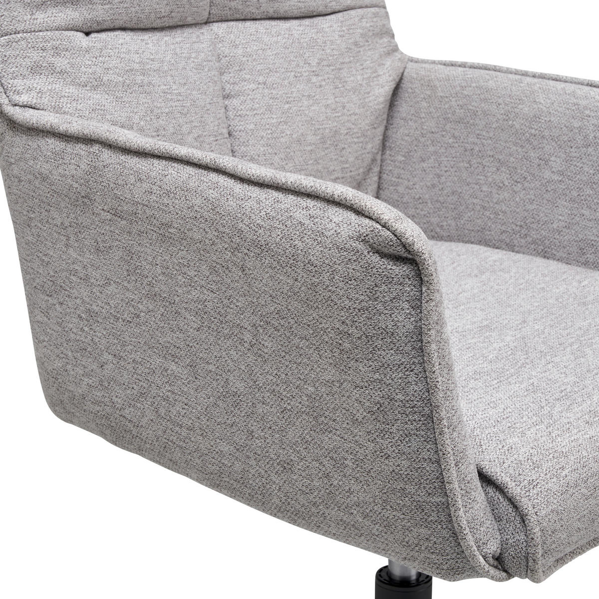 OTOČNÁ ŽIDLE, vzhled lnu, světle šedá - černá/světle šedá, Lifestyle, kov/dřevo (59/83-91/62.5cm) - MID.YOU