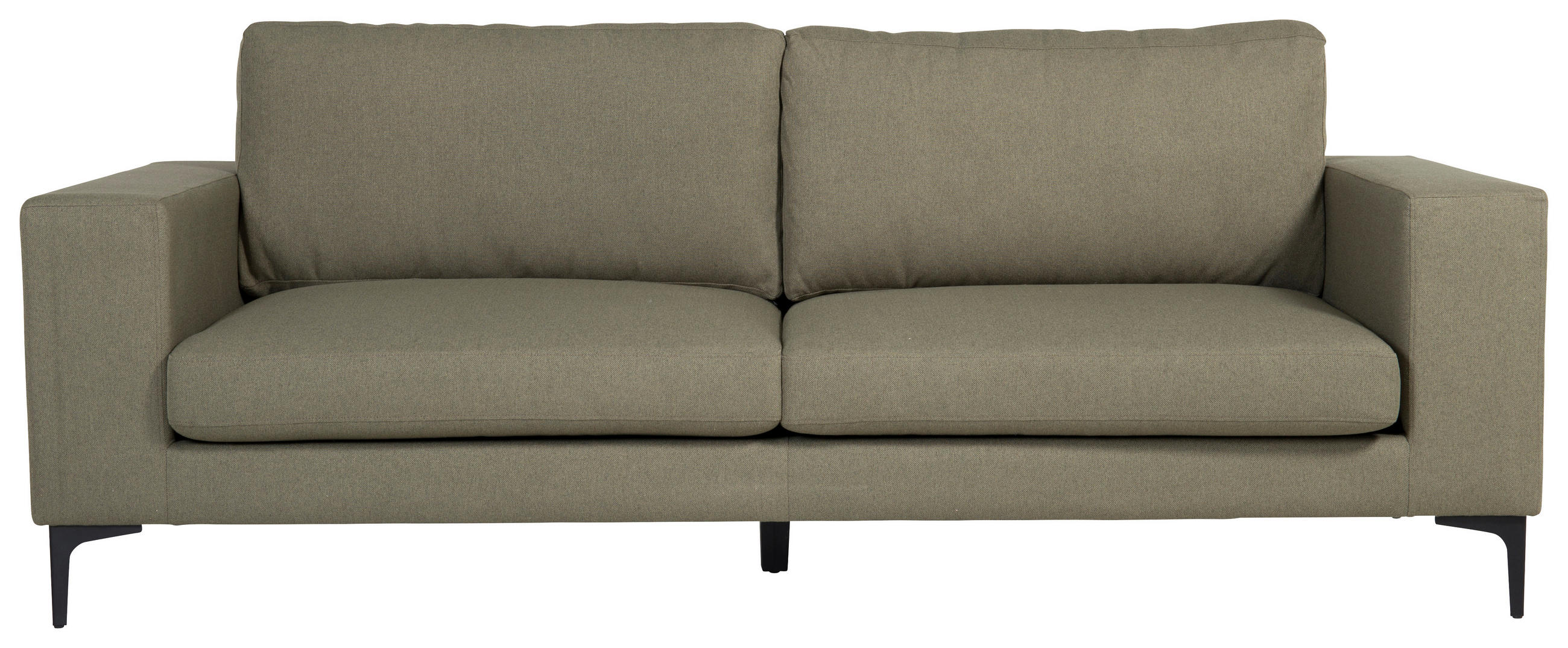 2-SITZER-SOFA Schwarz, Olivgrün  - Schwarz/Olivgrün, Design, Kunststoff/Textil (215/84/88cm) - Livetastic