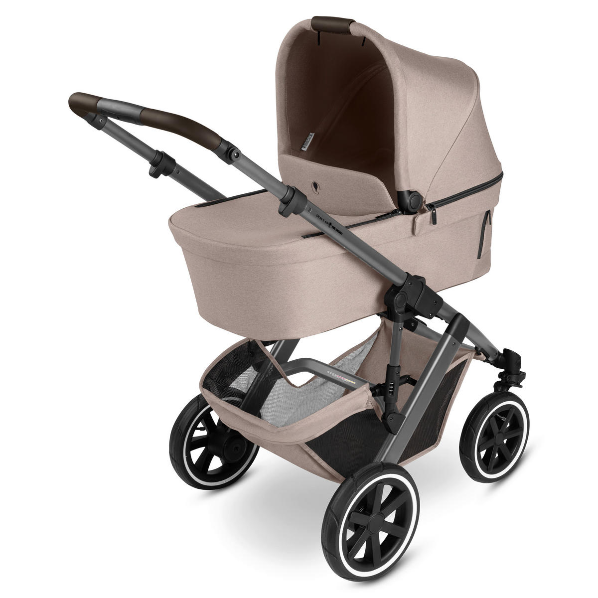KINDERWAGENSET Salsa 5 Air 4in1 Set Calla  - Beigebraun/Schwarz, Basics, Textil/Metall (63/118/95.5cm) - ABC Design