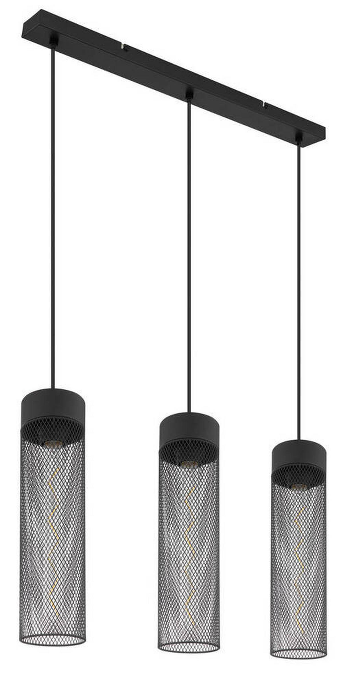 VISEČA SVETILKA     60/9,5/120 cm         E27 - črna, Design, kovina (60/9,5/120cm) - Globo