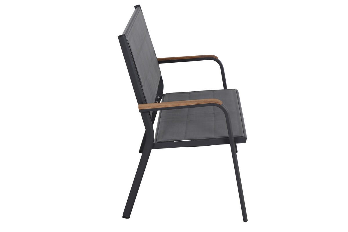 GARTENBANK 138,5/97/67 cm Teakholz  Aluminium  - Anthrazit, KONVENTIONELL, Holz/Kunststoff (138,5/97/67cm) - Siena Garden