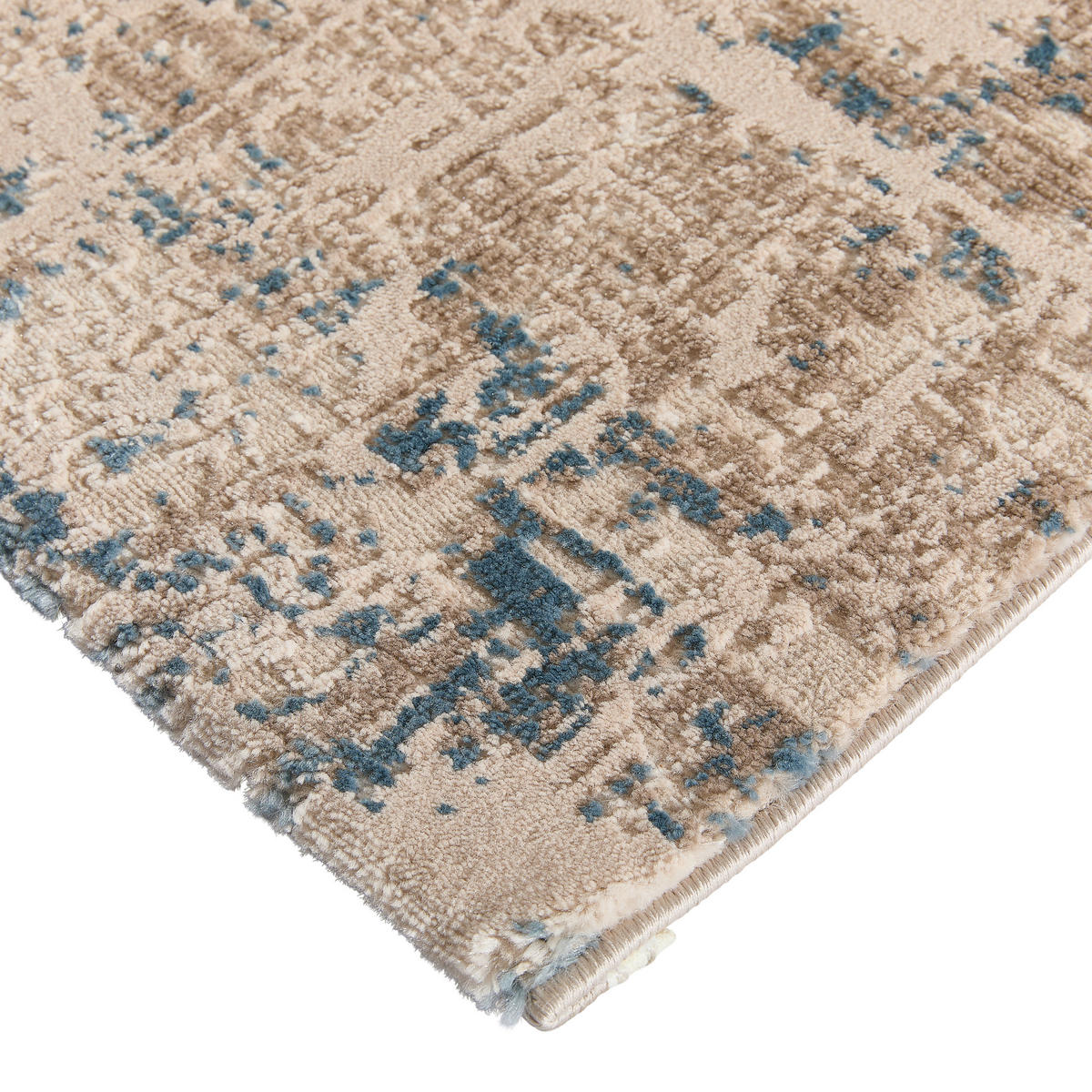 FLACHWEBETEPPICH Wohnzimmer 133/190 cm Blau, Beige rechteckig  - Blau/Beige, Trend, Textil (133/190cm) - Novel