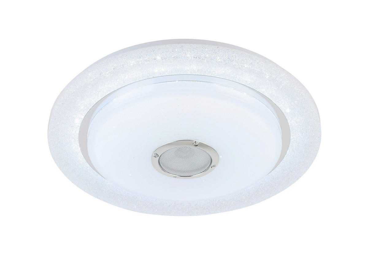 LED MENNYEZETI LÁMPA - krómszínű/fehér, Trend, műanyag/fém (38/8cm) - Novel