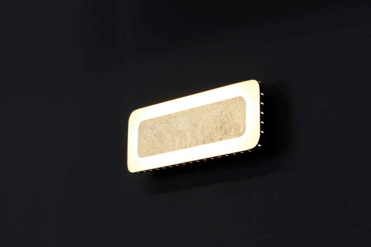 LED-WANDLEUCHTE 30/12/4,5 cm   - Goldfarben/Schwarz, Design, Metall (30/12/4,5cm)