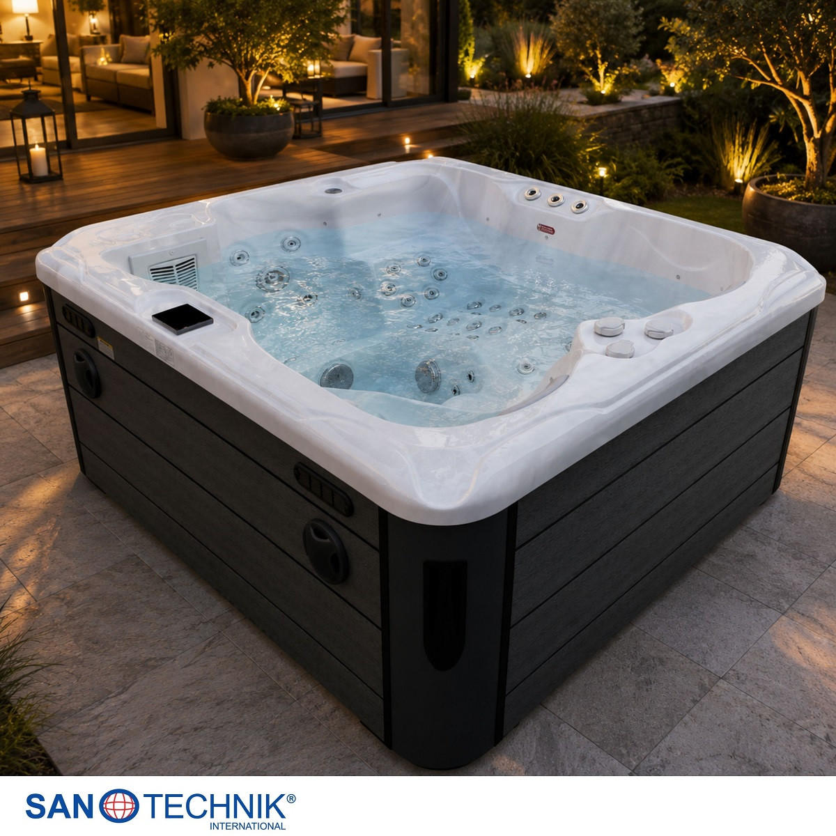 WHIRLPOOL Capri  - Grauweiß, KONVENTIONELL, Kunststoff (210/160/90cm) - Sanotechnik