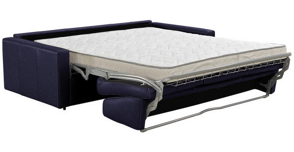 SCHLAFSOFA Bard in Echtleder Dunkelblau  - Schwarz/Dunkelblau, KONVENTIONELL, Leder/Kunststoff (206/81/96cm) - Novel