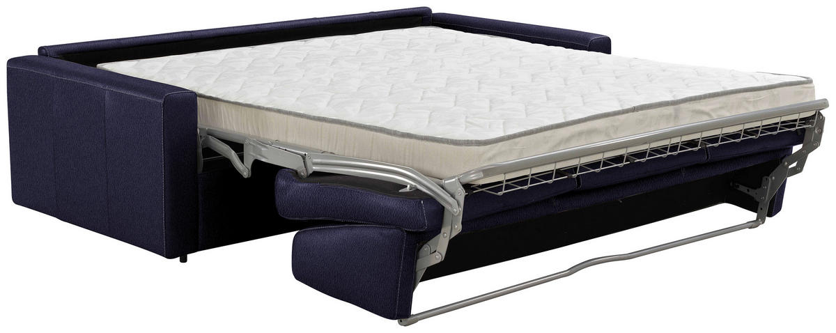 SCHLAFSOFA Dunkelblau  - Schwarz/Dunkelblau, Konventionell, Leder/Kunststoff (206/81/96cm) - Novel
