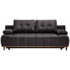SCHLAFSOFA Webstoff Dunkelbraun  - Dunkelbraun/Schwarz, Design, Holz/Textil (206/77-87/102cm) - Novel