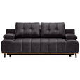 SCHLAFSOFA Webstoff Dunkelbraun  - Dunkelbraun/Schwarz, Design, Holz/Textil (206/77-87/102cm) - Novel