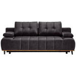 SCHLAFSOFA Webstoff Dunkelbraun  - Dunkelbraun/Schwarz, Design, Holz/Textil (206/77-87/102cm) - Novel